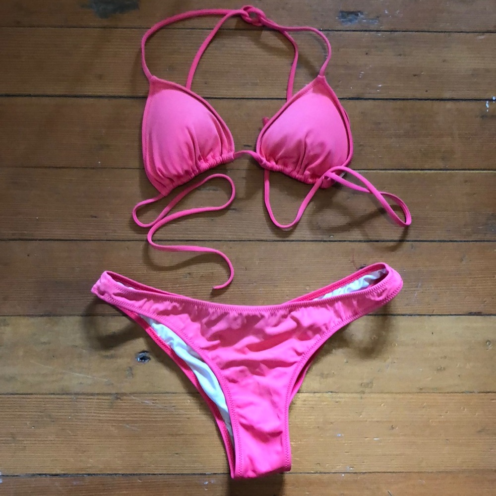 Neon pink bikini from Victoria’s Secret
